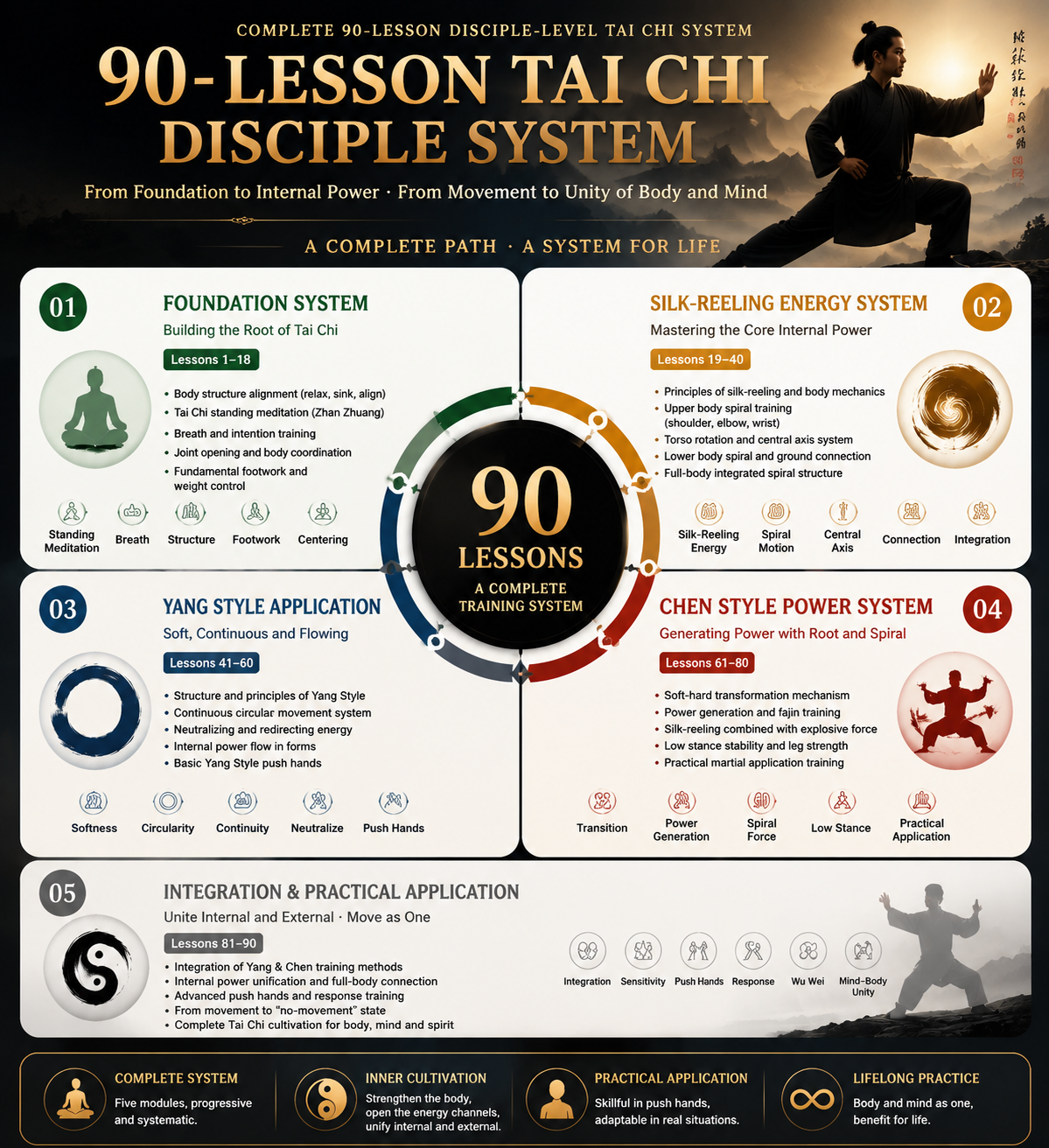 Complete 90-Lesson Disciple-Level Tai Chi System | Authentic Lineage Training Program